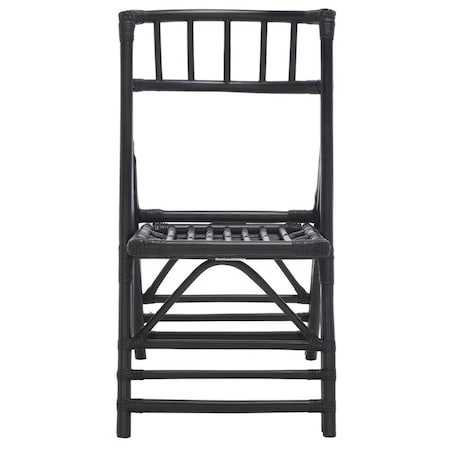 Safavieh 19 x 28 x 34.5 in. Maja Rattan Folding Accent Chair - Black - Set of 2 SEA7042A-SET2